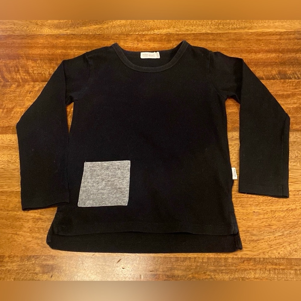 Kids Miles Long Sleeve Black Tee Shirt